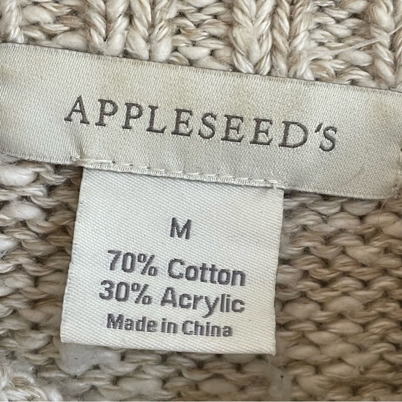 Vintage Appleseed’s Thick Chunky Cotton Knit Sweater Size Medium - Picture 8 of 9